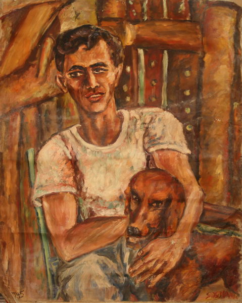 Frank Sinatras Cousin in Peekskil (1945) | Oil on Canvas | 89 x 73 cm