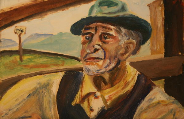 An old Laborer (1945) | Oil on Cardboard | 25cm x 38 cm